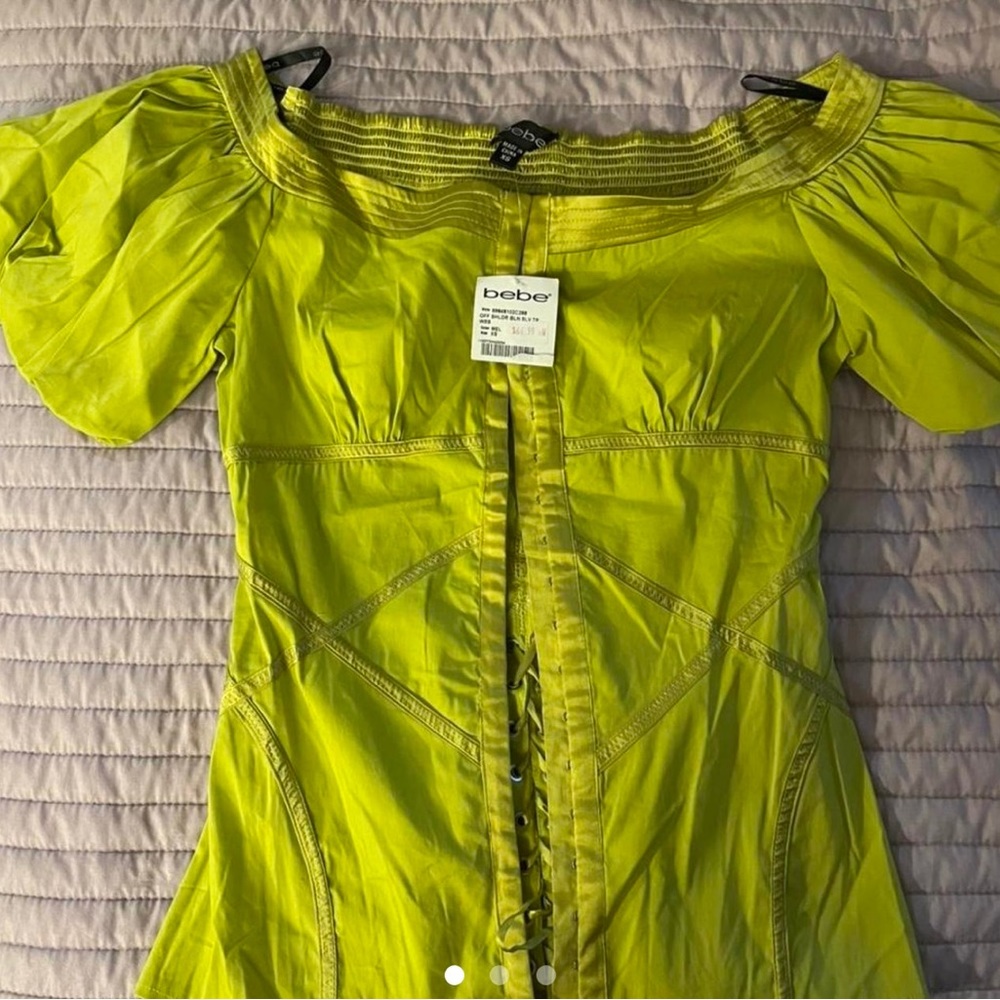 2000s Bebe Corset puff sleeve top